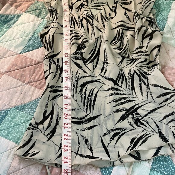 Y2K Fairweather Flutter Sleeve Blouse Womens L Sheer Chiffon Palm Floral Made US - Picture 7 of 7